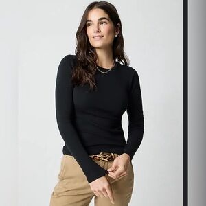 J.Crew Women’s Black Long Sleeve Stretch Modal Top Size XS